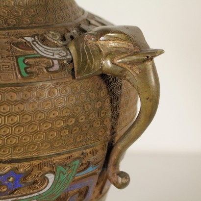 Antiquitäten, Vase, antike Vase, antike Vase, antike italienische Vase, antike Vase, klassizistische Vase, Vase 900, Cloisonné-Vase.