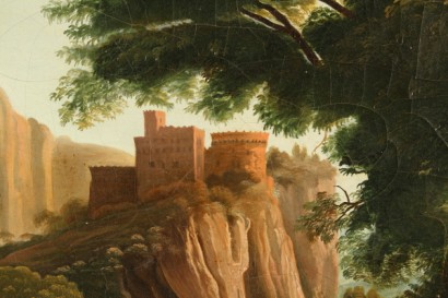 Arte Ottocento- Pittura paesaggistica-Paesaggio italiano-particolare