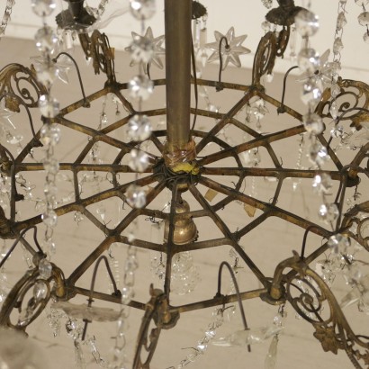 Chandelier Two tiers With Glass Drops-detail