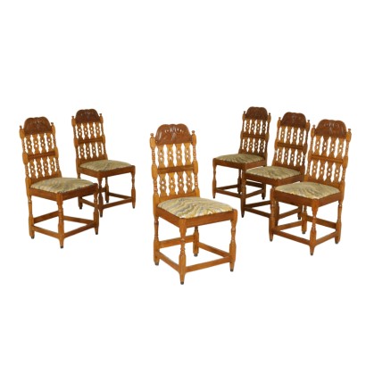 antik, stuhl, antike stühle, antiker stuhl, antiker italienischer stuhl, antiker stuhl, neoklassizistischer stuhl, stuhl aus den 1900er jahren, gruppe von sechs stühlen.