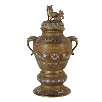 Antiquitäten, Vase, antike Vase, antike Vase, antike italienische Vase, antike Vase, klassizistische Vase, Vase 900, Cloisonné-Vase.