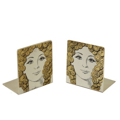 modern antiques, modern design antiques, objects, modern antiques objects, modern antiques objects, Italian objects, vintage objects, 1960s objects, 60s design objects, bookends, Piero Fornasetti bookends.