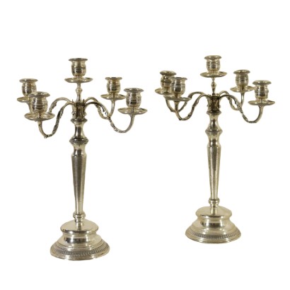 antiguo, candelabro, candelabro antiguo, candelero antiguo, candelero italiano antiguo, candelero antiguo, candelero neoclásico, candelabro 900, par de candelabros de plata.