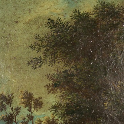 Landscape with Building and Figures-detail
