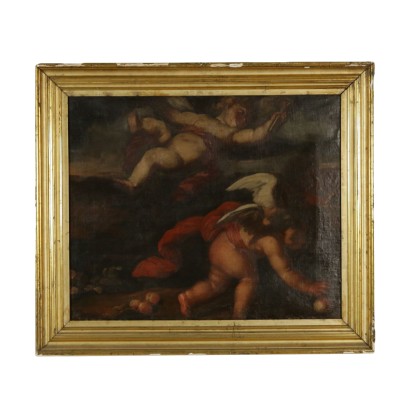 Allegory with Cherubs Oil on Canvas 18th Century