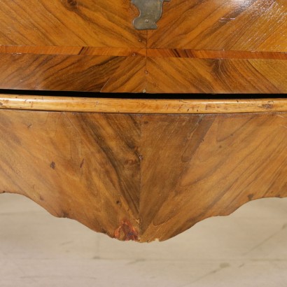 Drop-Leaf Secretaire Walnut Olive Liguria Italy Mid 18th Century