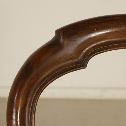 Set of Five Walnut Chairs Italy Second Half of 1800