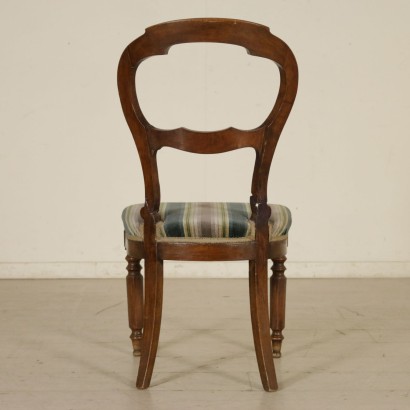 Set of Five Walnut Chairs Italy Second Half of 1800