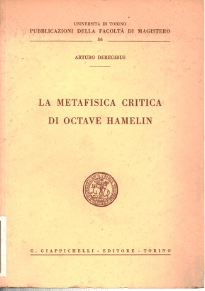 La metafisica critica di Octave Hamelin