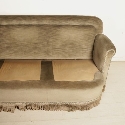 Angle Sofa Feather Cushions Vintage Manufactured in Italy 1940s