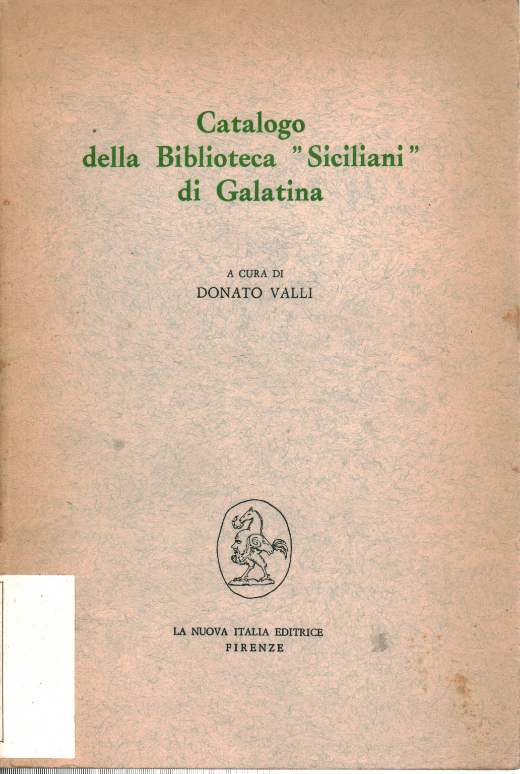 Catalogue de la bibliothèque "Siciliani" de Galatina, Donato Valli
