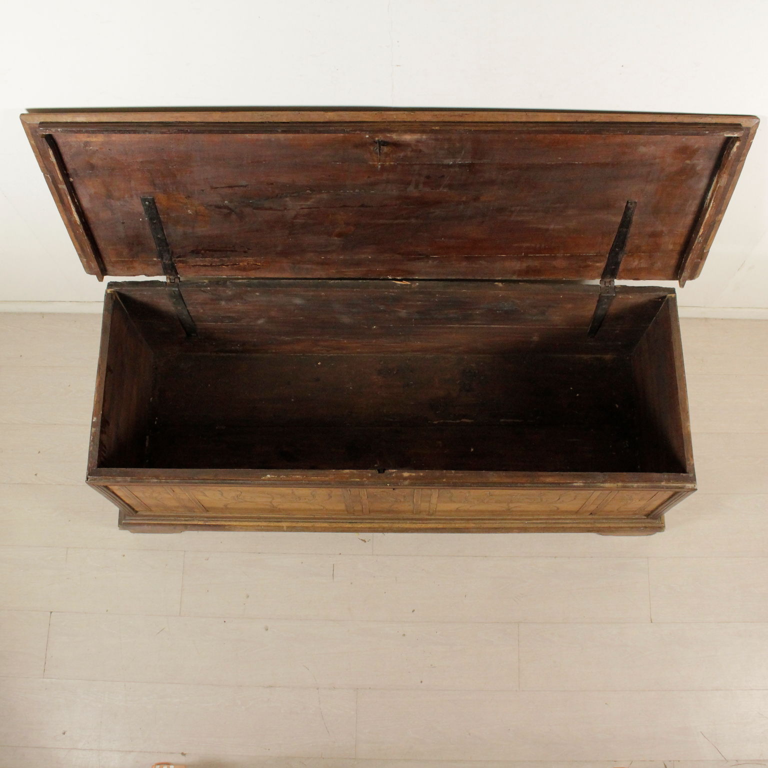 Inlaid Storage Bench Walnut Maple Italy 18th Century Other