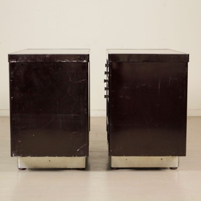 Pair of Desks Lacquered Metal Formica Vintage Italy 1960s