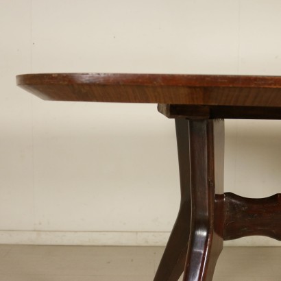 Table Bois teint ébène Verre retro traité Vintage Italie Années 50-60