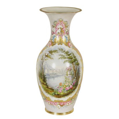 Antiquitäten, Vase, antike Vase, antike Vase, antike italienische Vase, antike Vase, klassizistische Vase, Vase der 900, Porzellanvase.