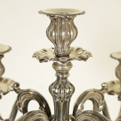 antiguo, objeto, objeto antiguo, objeto antiguo, objeto italiano antiguo, objeto antiguo, objeto neoclásico, objeto del siglo XX, par de candelabros de plata.