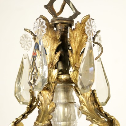 Large Chandelier Gilded Bronze Crystal Italy First Half of 1900s
