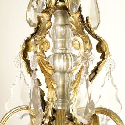 Large Chandelier Gilded Bronze Crystal Italy First Half of 1900s