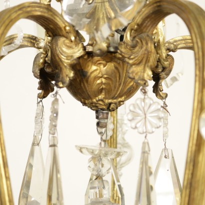 Large Chandelier Gilded Bronze Crystal Italy First Half of 1900s