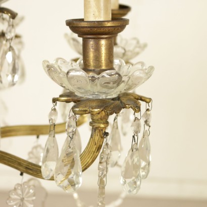 Large Chandelier Gilded Bronze Crystal Italy First Half of 1900s