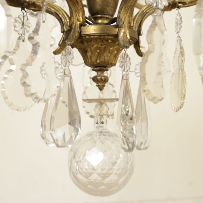 Large Chandelier Gilded Bronze Crystal Italy First Half of 1900s