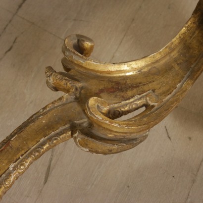 Console with Marble Gilded Wood First Quarter of 1700s