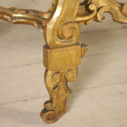 Gilded Console Table Baroque Manufactured in Italy Mid 1800s