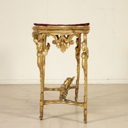 Gilded Console Table Baroque Manufactured in Italy Mid 1800s