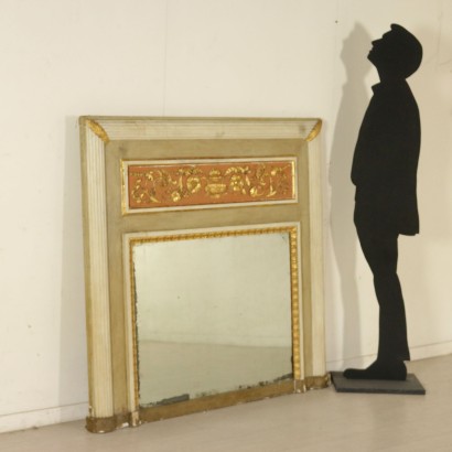Neoclassical Mantelpiece Mirror Gilded Wood Italy Late 1700s
