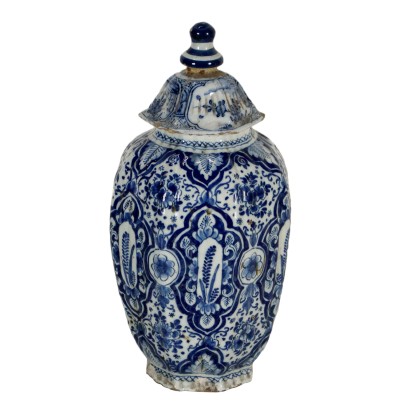 Vase Delft White Blue The Netherlands 18th Century