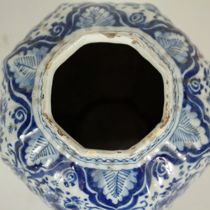 Vase Delft White Blue The Netherlands 18th Century