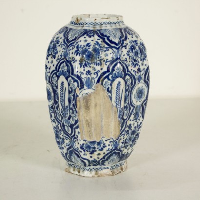 Vase Delft White Blue The Netherlands 18th Century