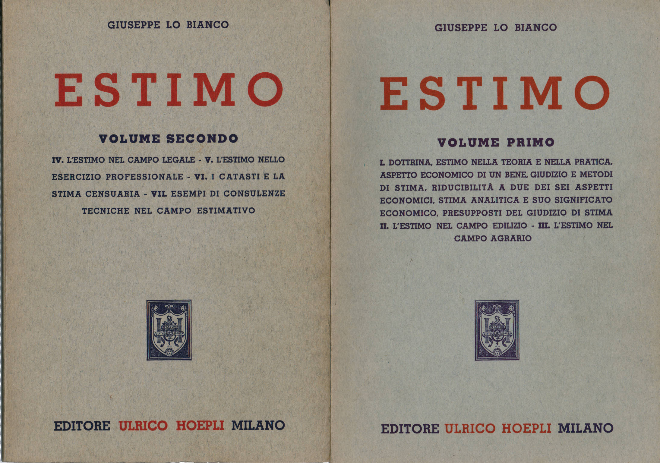 La Estimación De (2 Volúmenes), José Lo Bianco