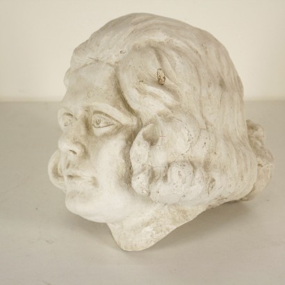 Face Sculpture Gypsum Manufactured in Italy Early 1900s