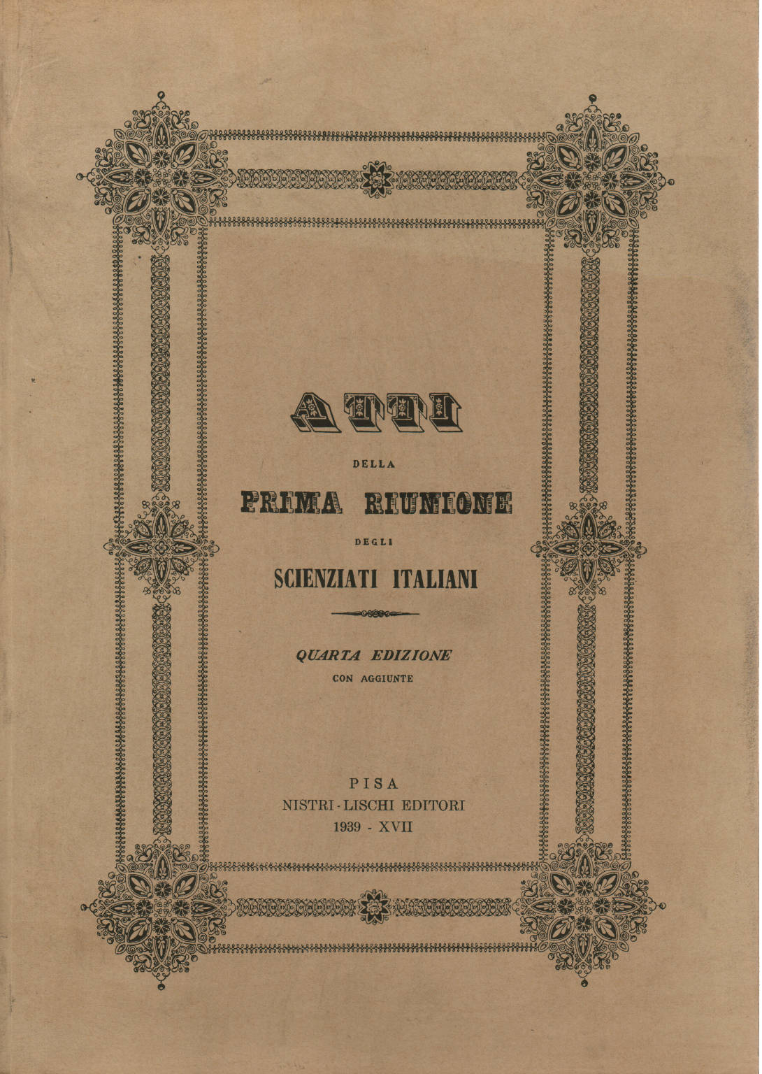 Proceedings of the first meeting of the scientists italian, AA.VV