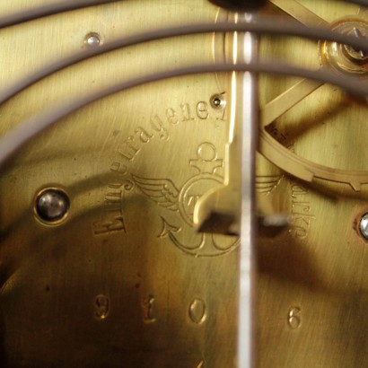 Table Clock Walnut Manufactured in Germany Late 1800s