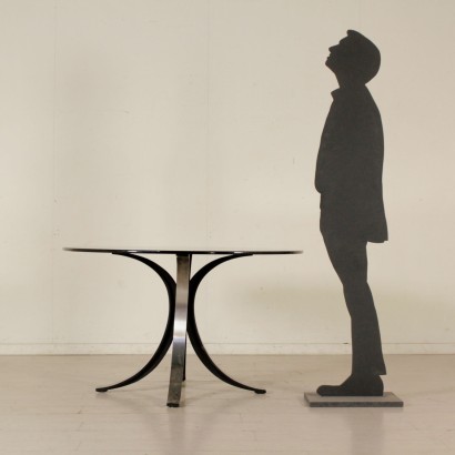 Table Designed for Tecno Steel Aluminium Vintage Italy 1970s