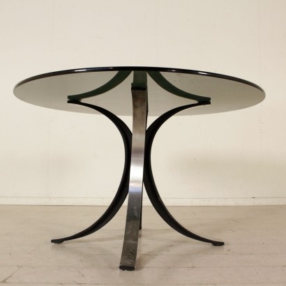 Table Designed for Tecno Steel Aluminium Vintage Italy 1970s