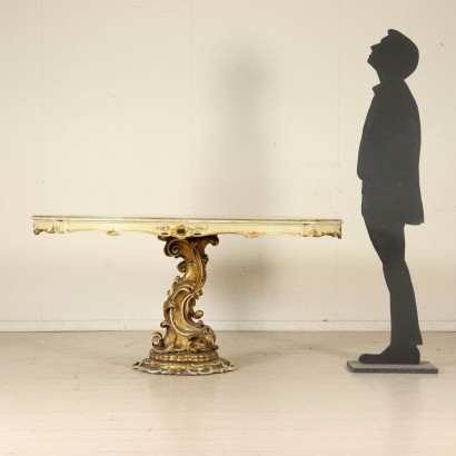 Revival Table Lacquered Gilded Wood Italy First Half of 1900s