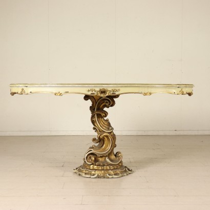 Revival Table Lacquered Gilded Wood Italy First Half of 1900s