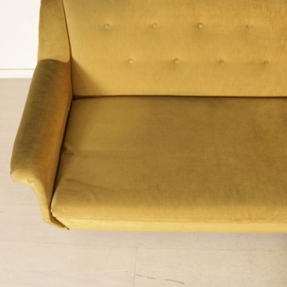 Sofa Foam Padding Velvet Upholstery Vintage Italy 1960s
