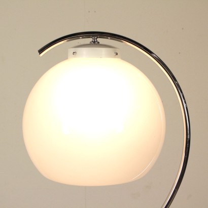 Floor Lamp Chromed Metal Glass Vintage Italy 1970s