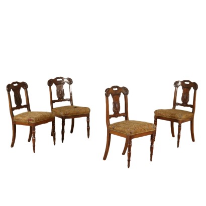 Groupe de Quatre Chaises de Restauration