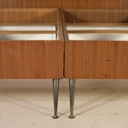 Double Bed by Silvio Cavatorta Teak Veneer Vintage Italy 1960s