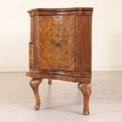 Commode Baroque Tardif Loupe de Noyer Olivier Italie Moitié '700