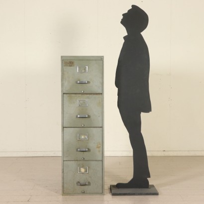 Filing Cabinet Lacquered Metal Vintage Italy 1960s