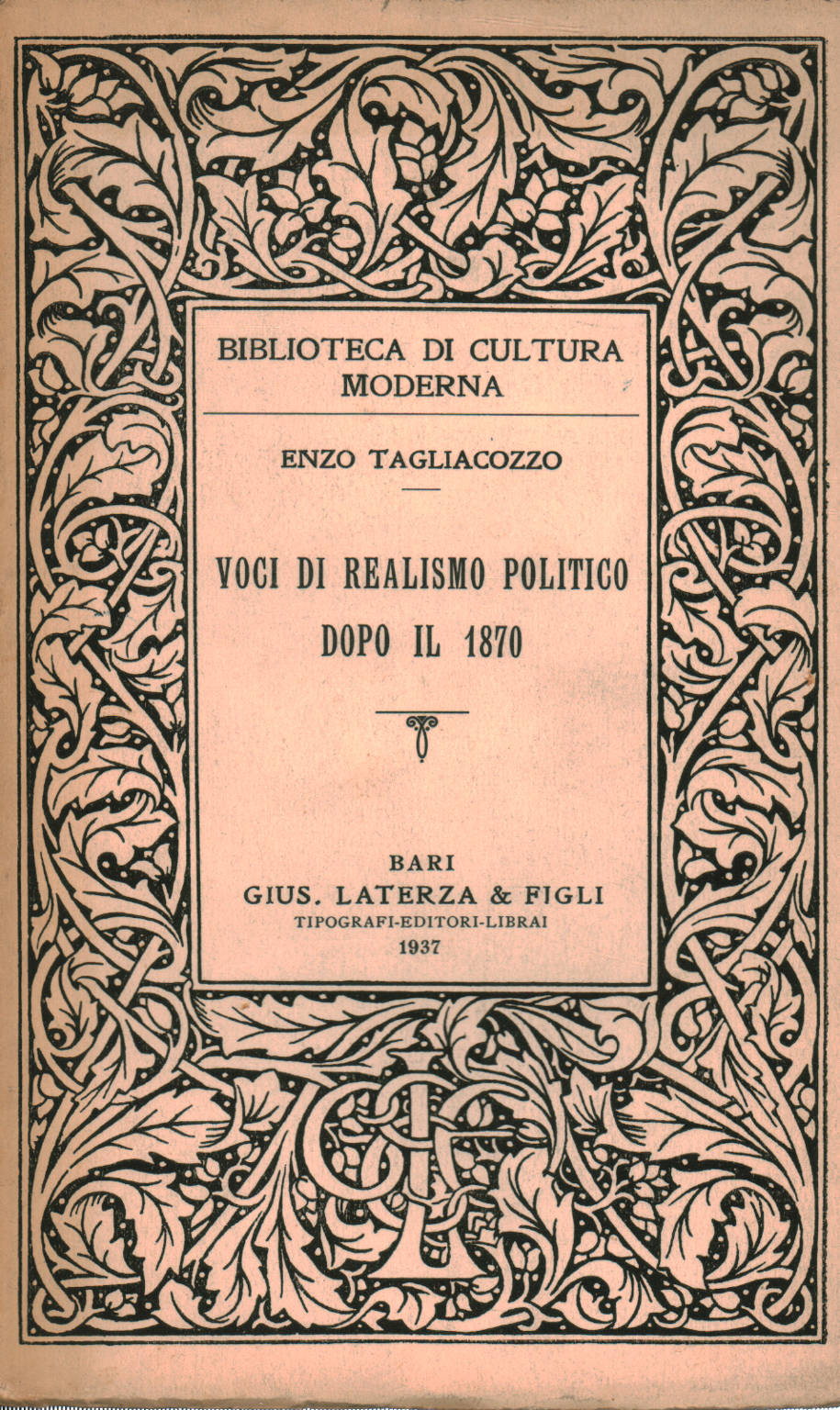 Voix du réalisme politique après 1870, Enzo Tagliacozzo