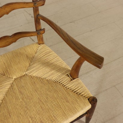 Pair of Armchairs Paolo Buffa Style Raffia Vintage Italy 1950s