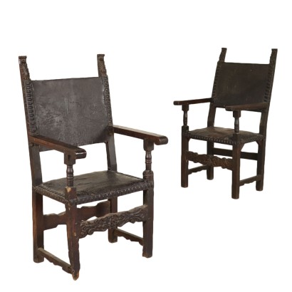 antiques, chair, antique chairs, antique chair, antique Italian chair, antique chair, neoclassical chair, 17th century chair, pair of thrones.