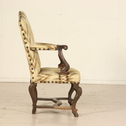 Fauteuil Piémontaise Noyer Italie Première moitié 1700